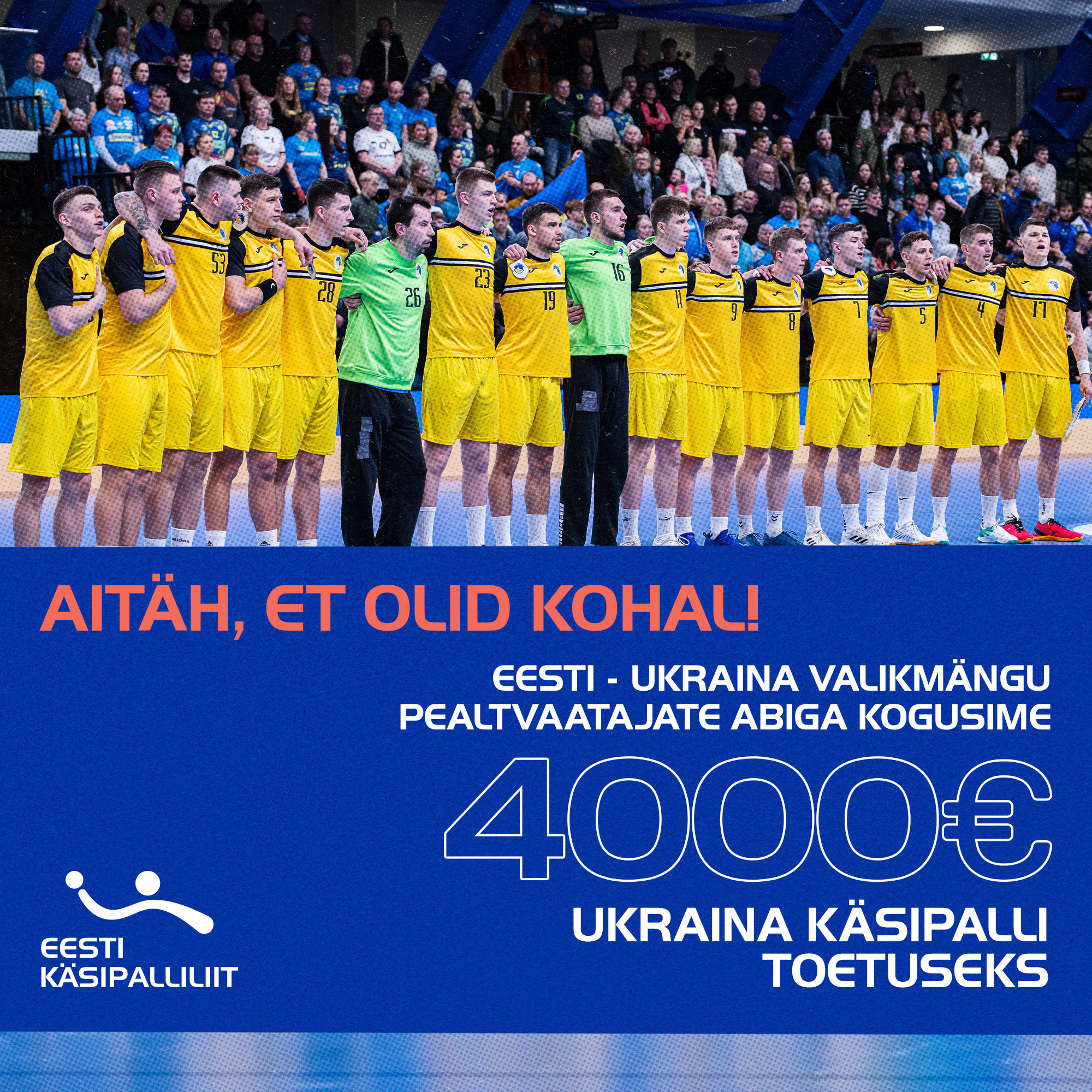 Eesti käsipallifännid kogusid Ukraina toetuseks 4000 eurot