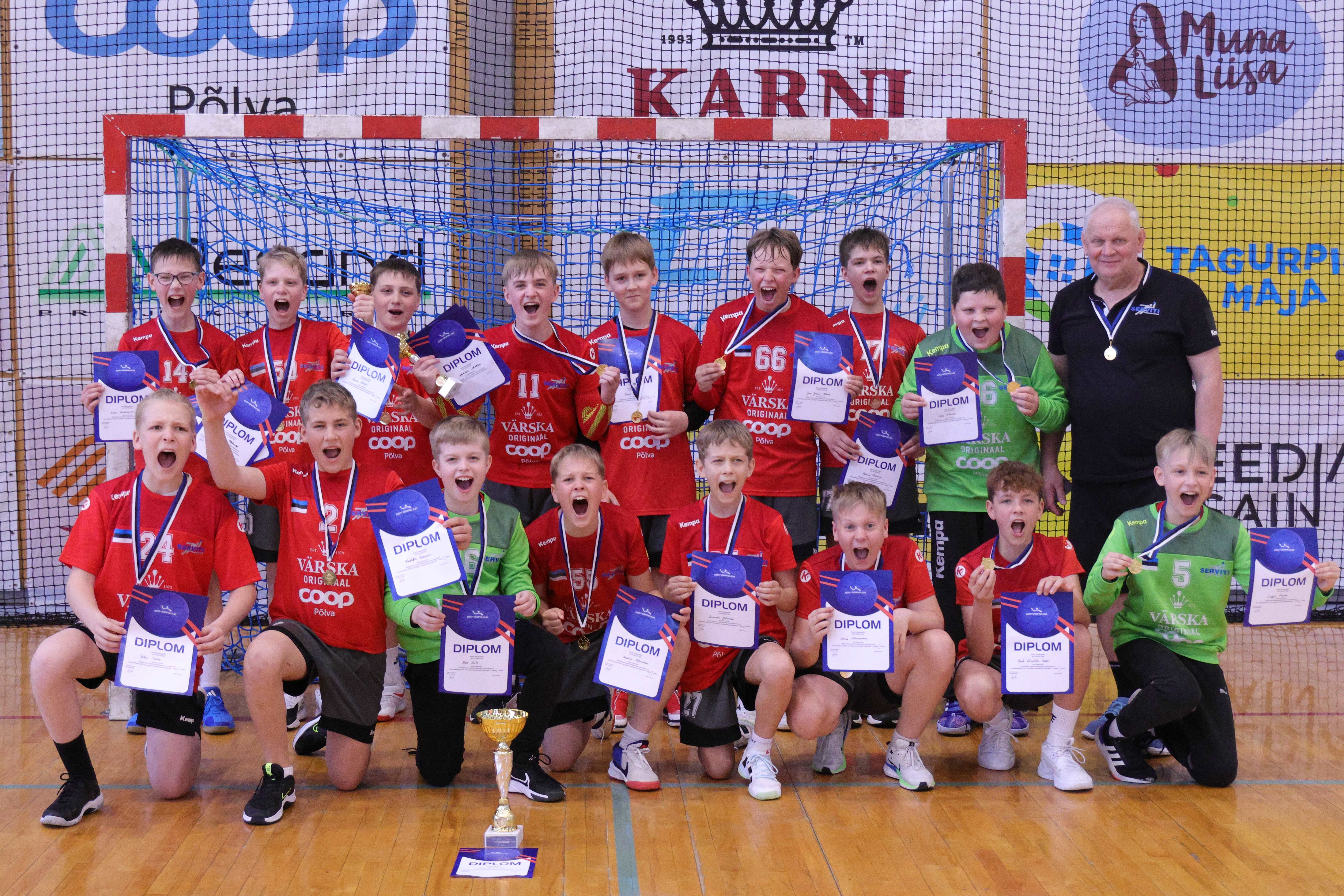 Põlva Käsipalliklubi/Põlva Spordikooli võistkond on 2024 Eesti meister noormeeste D-vanuseklassi käsipallis