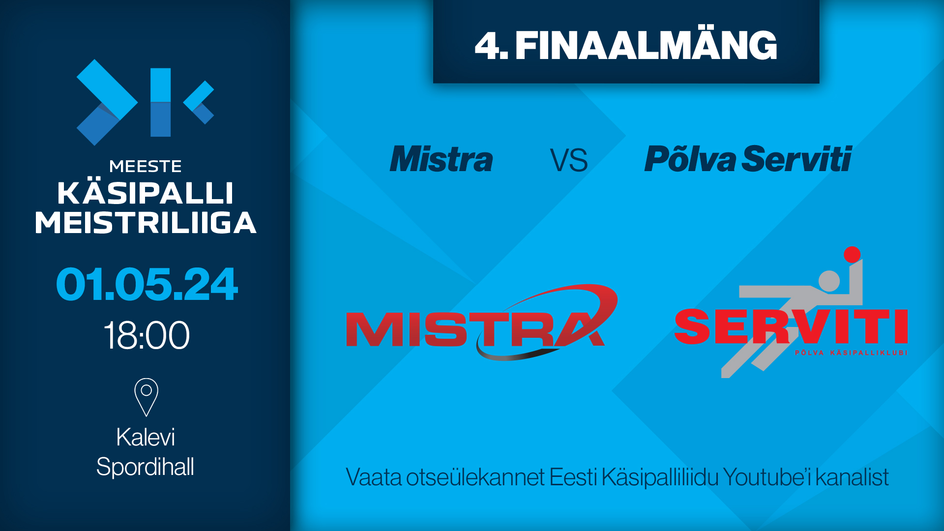 Vaata otse 2024 Eesti meistrivõistluste meeste meistriliiga finaalseeria neljandat mängu